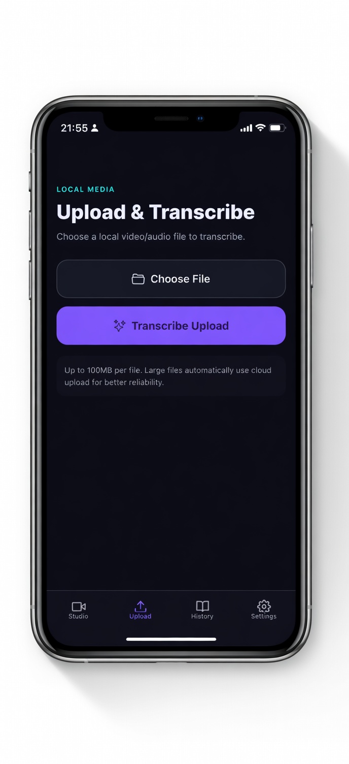 Settings and export options in Clipscriber